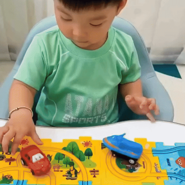 BrainyTracks™ Montessori Logic Race Car Puzzle – Educational Slot Track Toy for Kids (Ages 3-8)