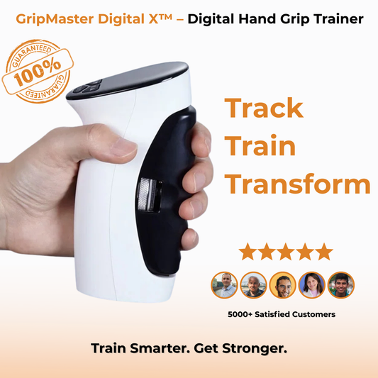 GripMaster Digital X™ – LED Digital Hand Grip Trainer + Strength Tester (11–190 lbs Adjustable)