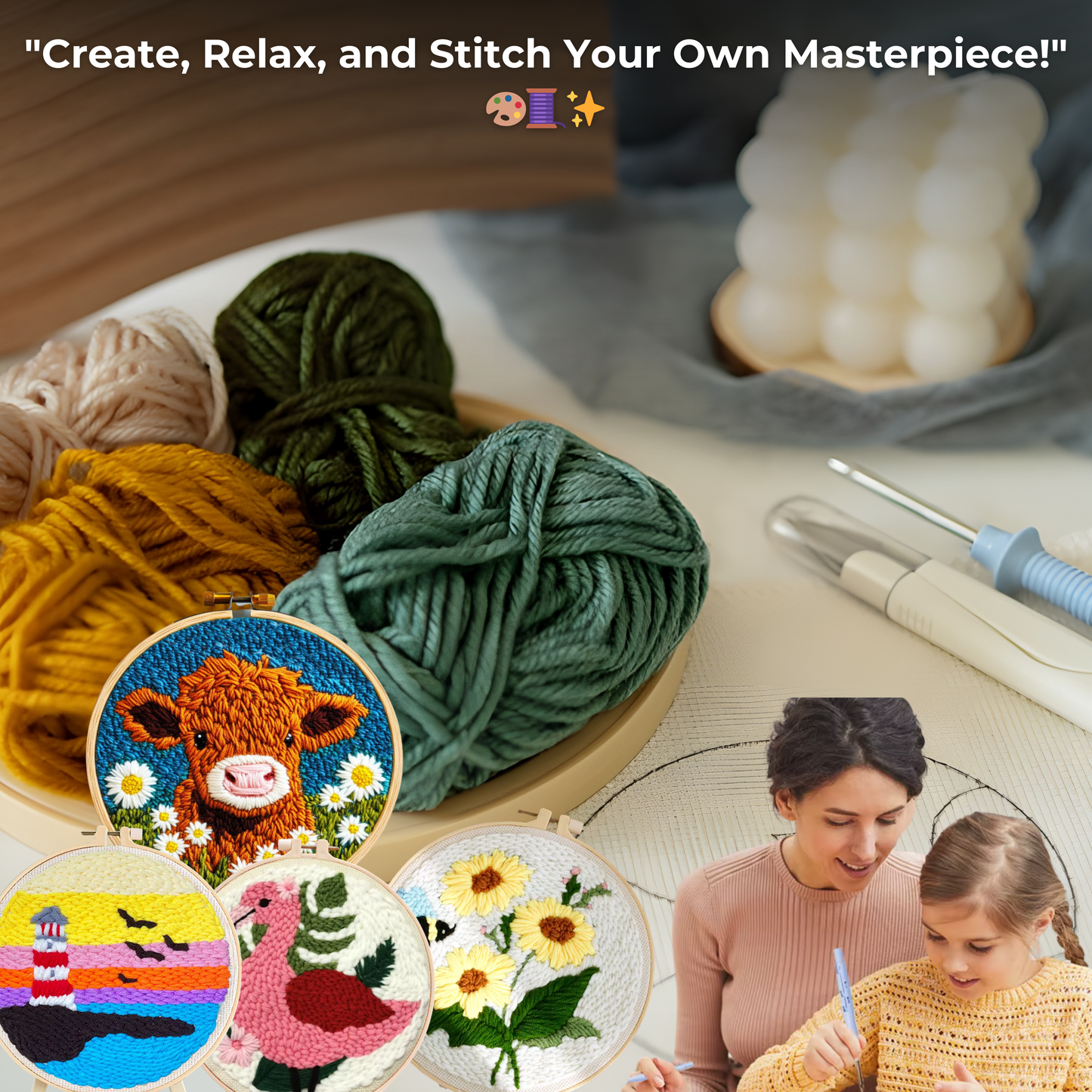 Thread & Bloom Floral Punch Needle Kit