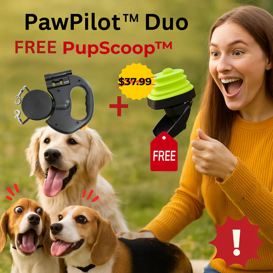 PawPilot™ Duo – Retractable Dual Dog Leash with LED & 360° No-Tangle Swivel