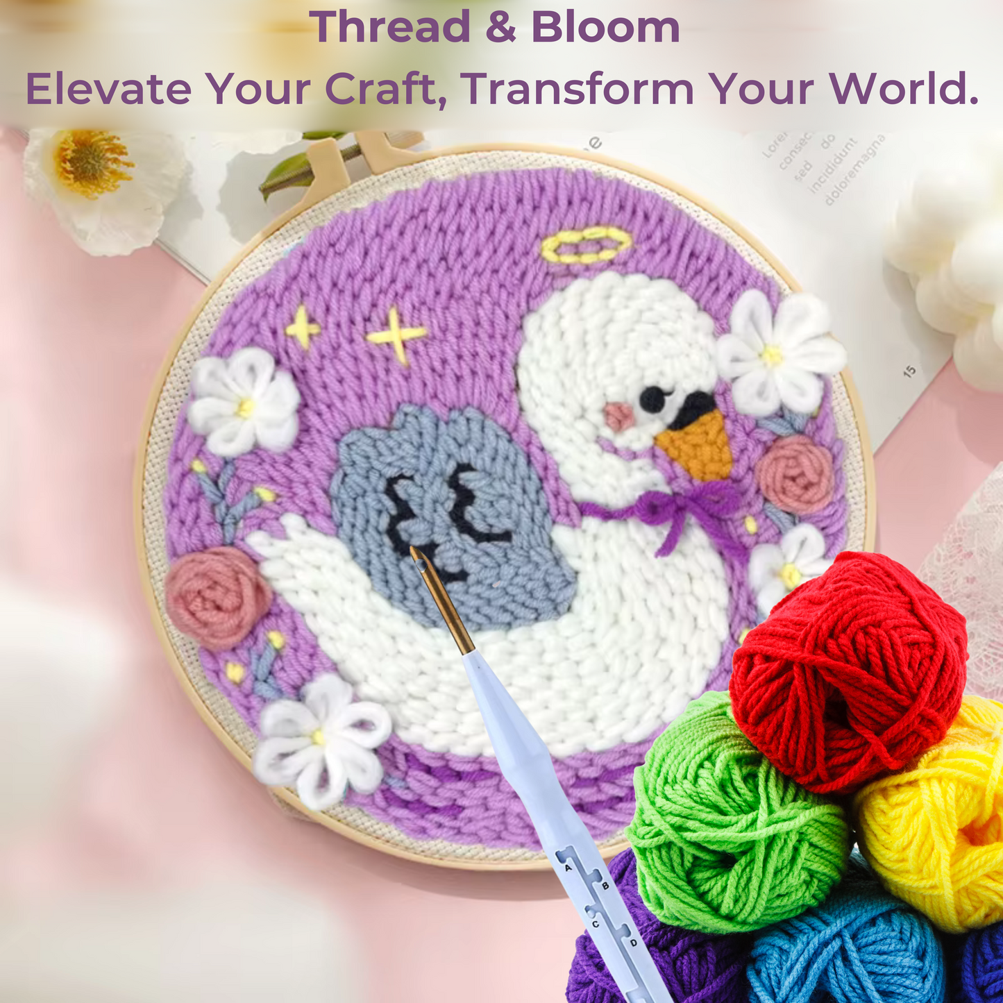 Thread & Bloom Floral Punch Needle Kit